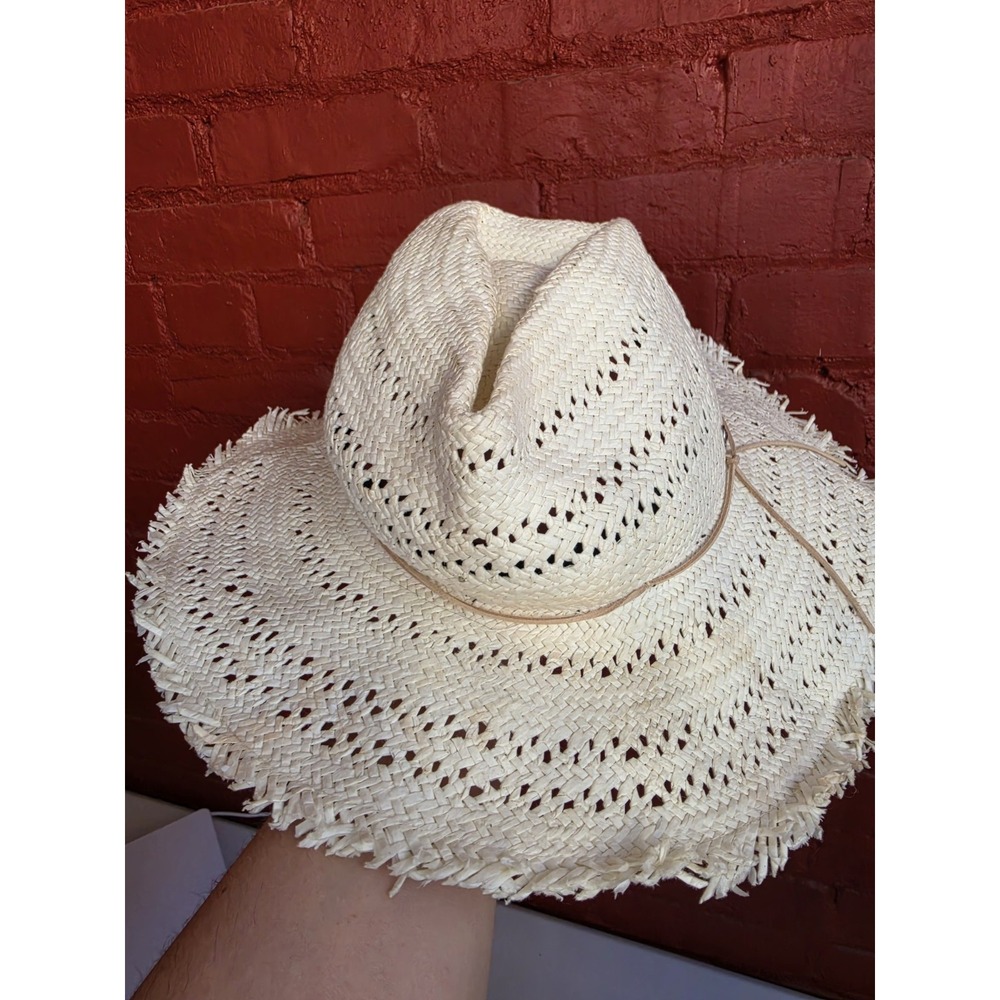 NWT New Rag & Bone Straw Hat Women's Nordstrom L Large Off White Cream